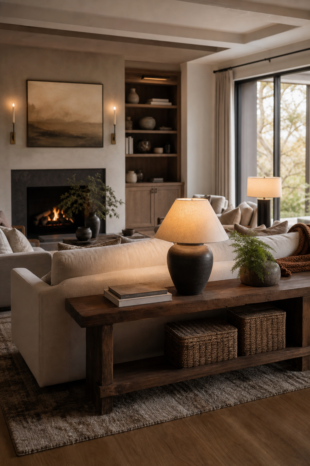 Float The Sofa Away From The Wall in a cozy designer living room