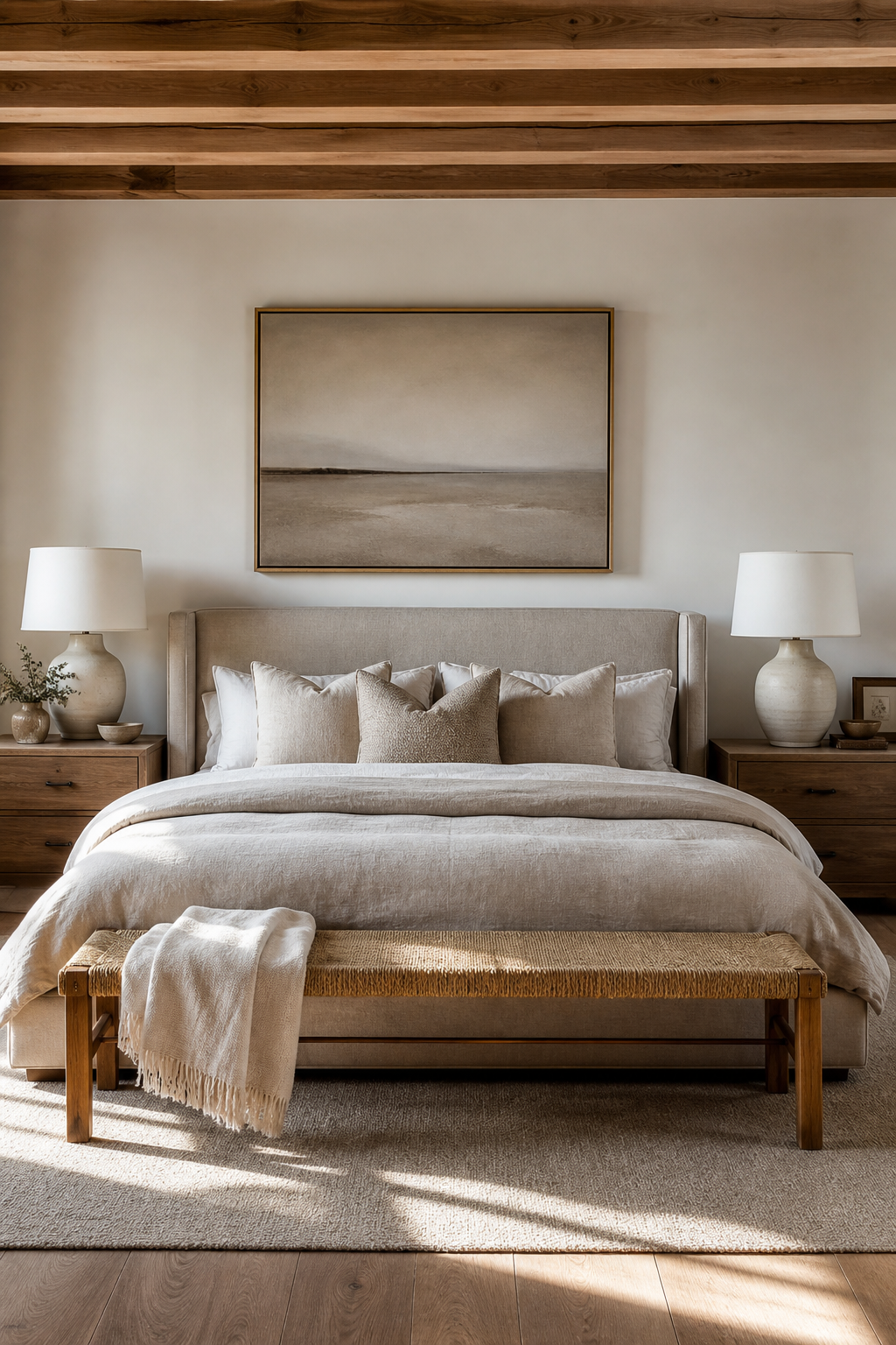 Layer a Tailored Upholstered Bed for Chill Room Aesthetic To Inspire Your Next Home Refresh