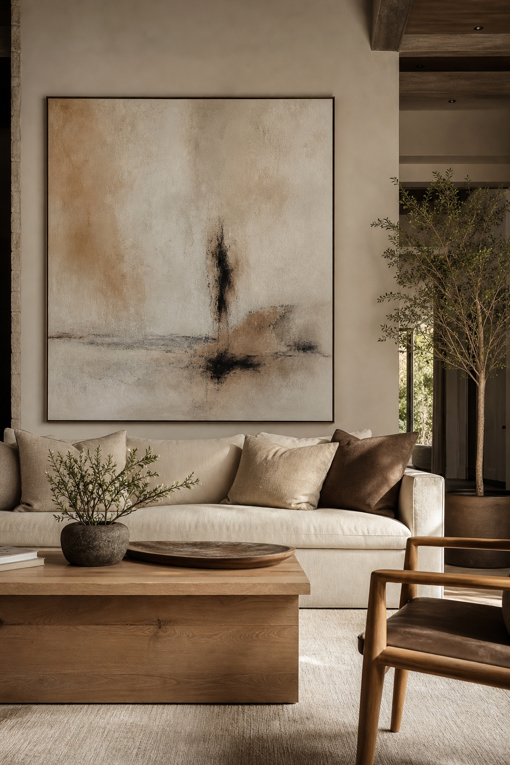 Anchor The Wall With One Oversized Artwork for aesthetic wall decor