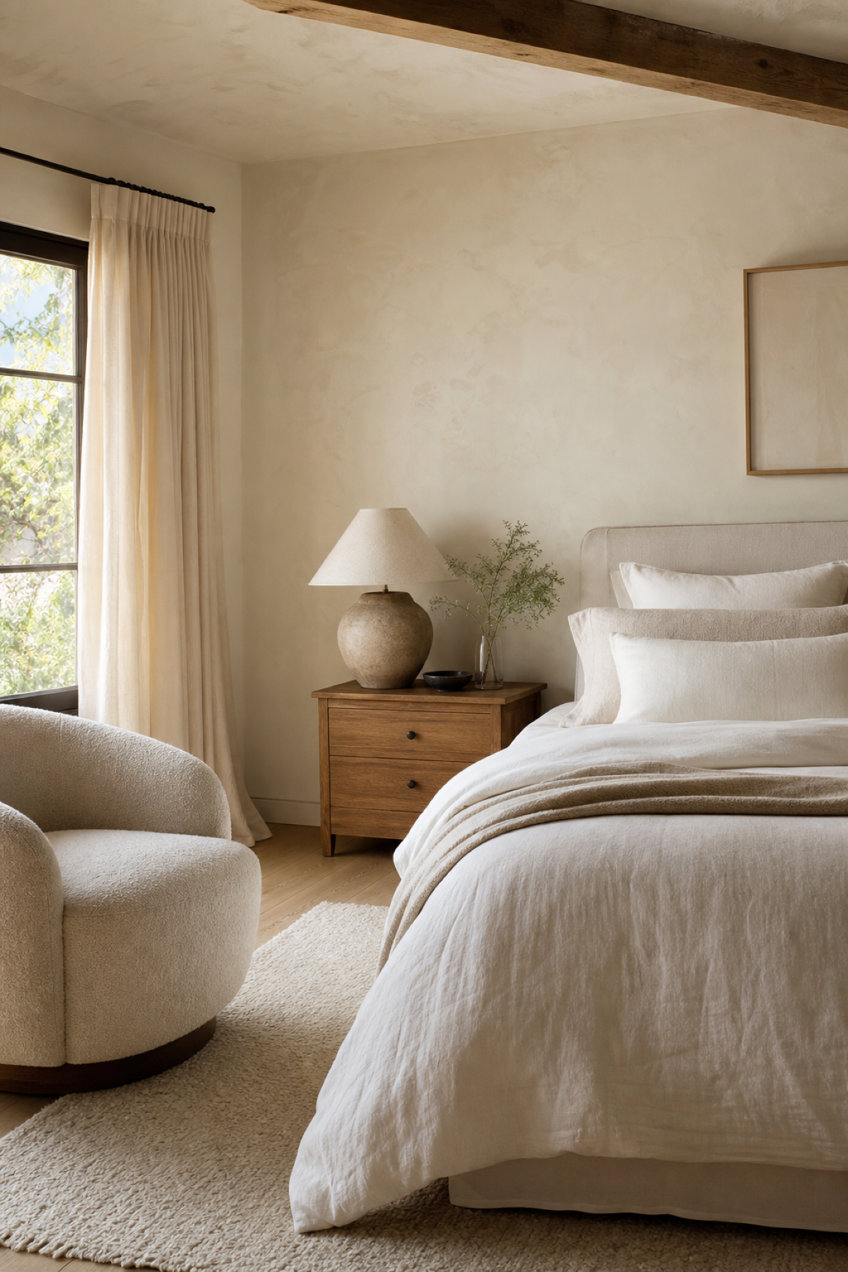 Use Warm Whites Instead Of Stark White for Bedroom Inspirations For A Cozy Stylish Retreat