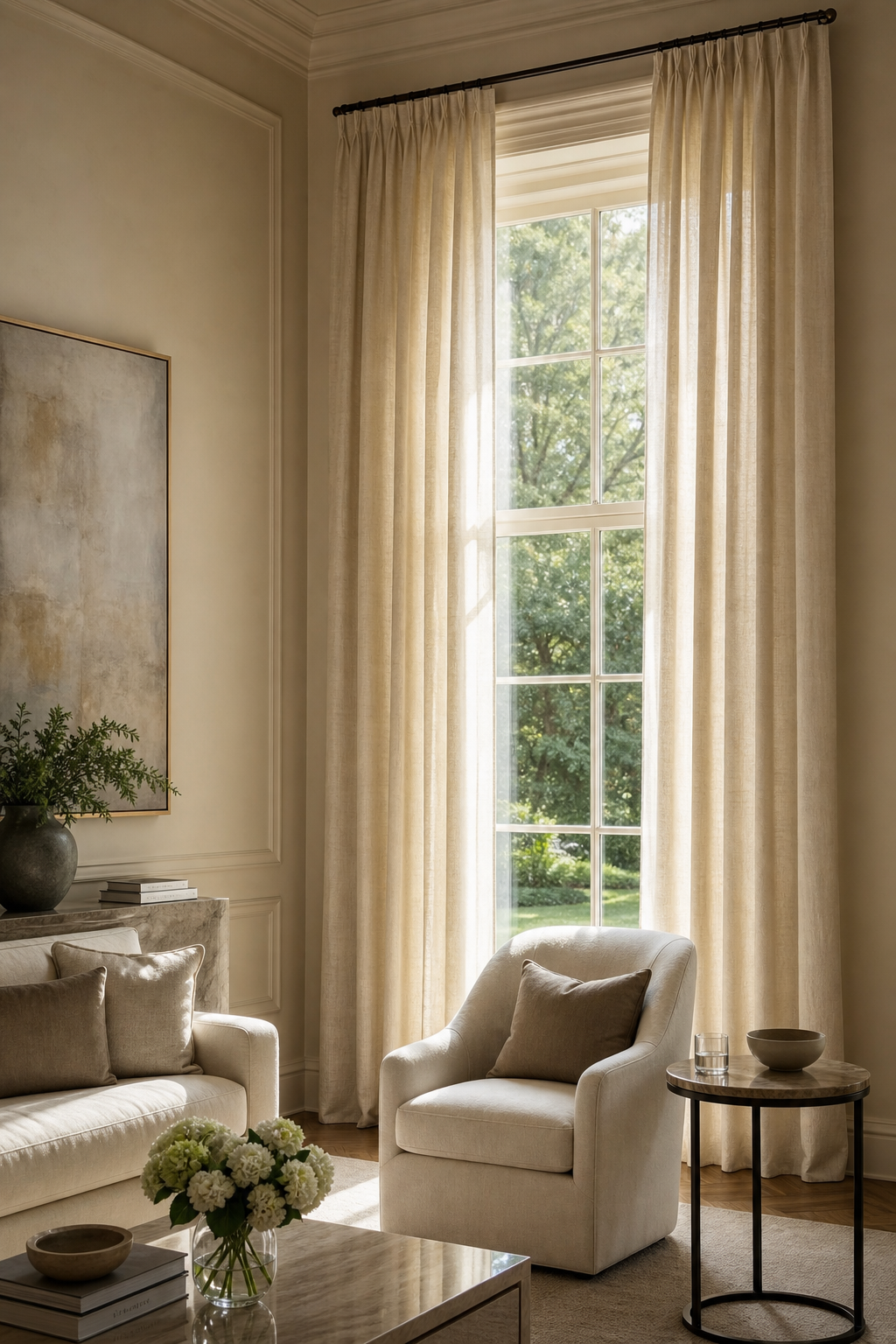 Use Tall Curtains To Make Walls Feel Finished