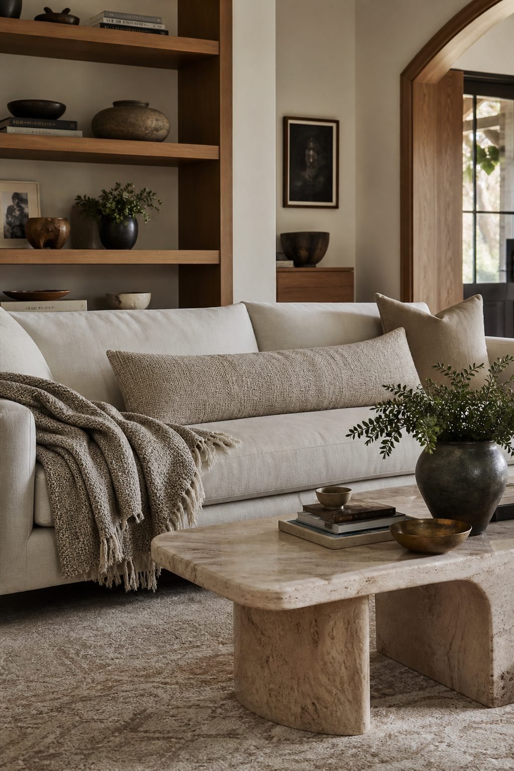 Add A Long Lumbar Pillow for Sofa Aesthetic To Anchor A Stylish Living Room