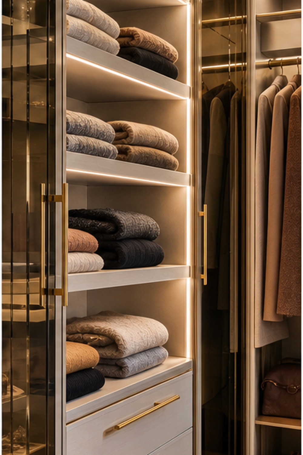 Boutique Lighting Strip for small walk-in closet ideas