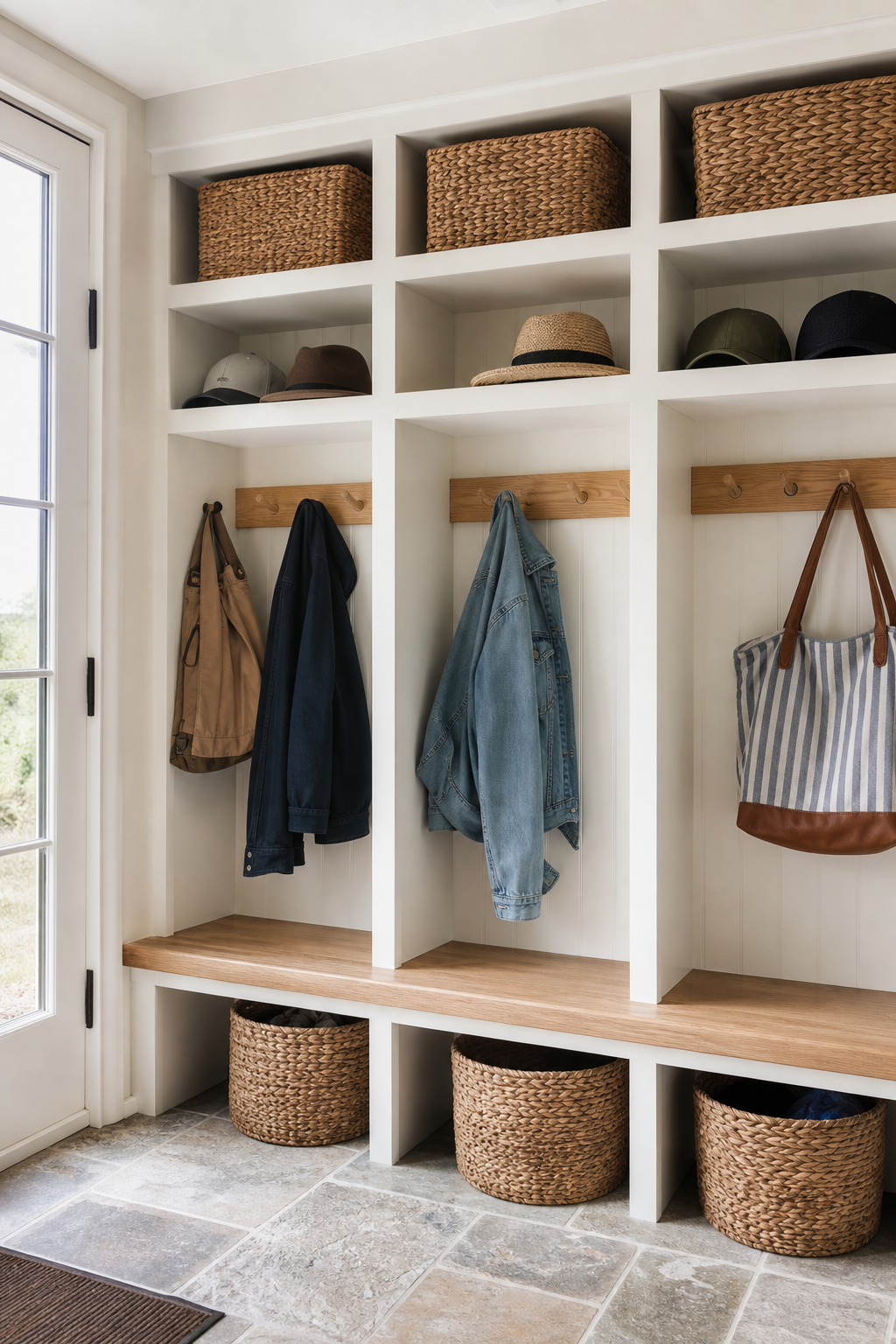 Try Open Cubbies For Everyday Hats for neat stylish hat storage