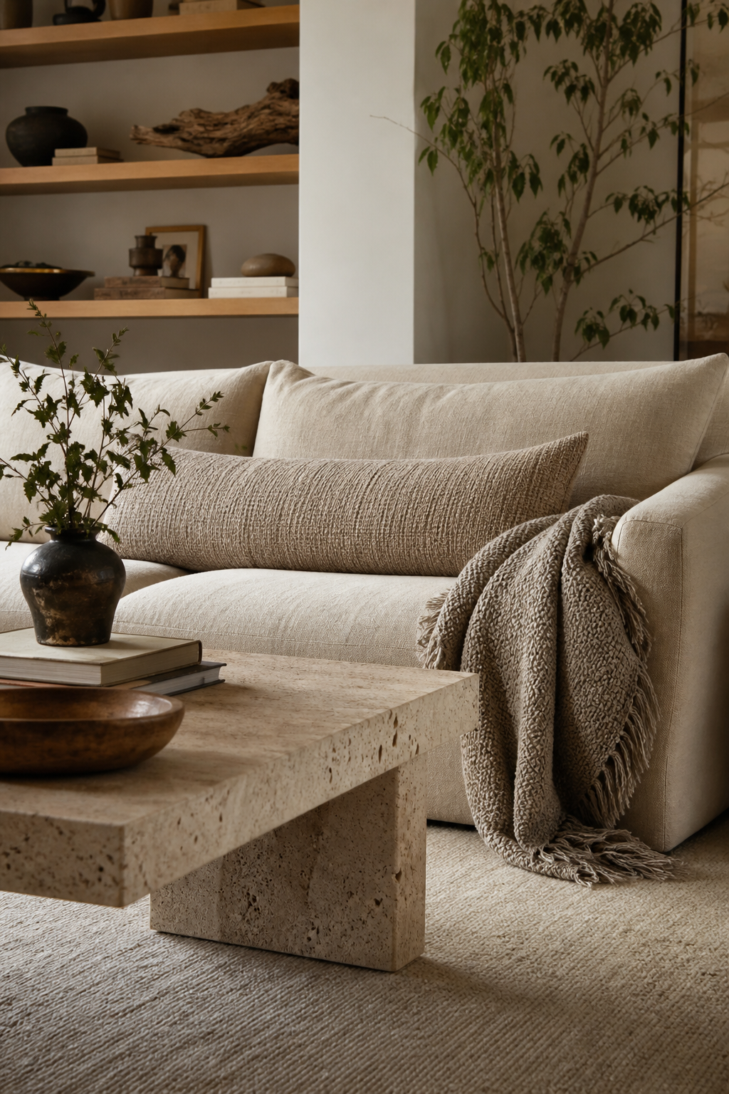 Add A Long Lumbar Pillow for Trending Sofa Designs To Anchor A Stylish Living Room