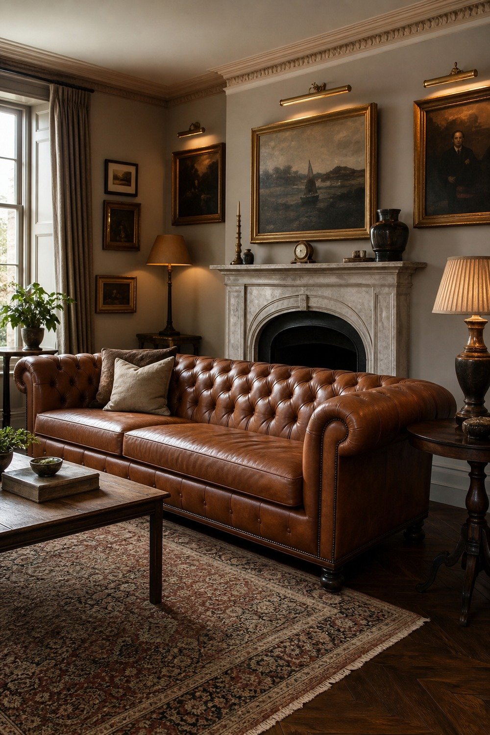 Chesterfield In Cognac Leather for premium sofa ideas