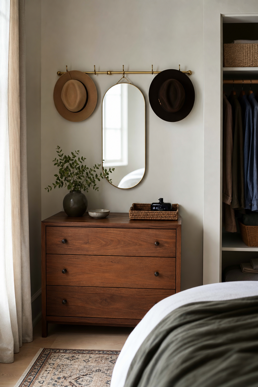 Install A Slim Peg Rail for neat stylish hat storage