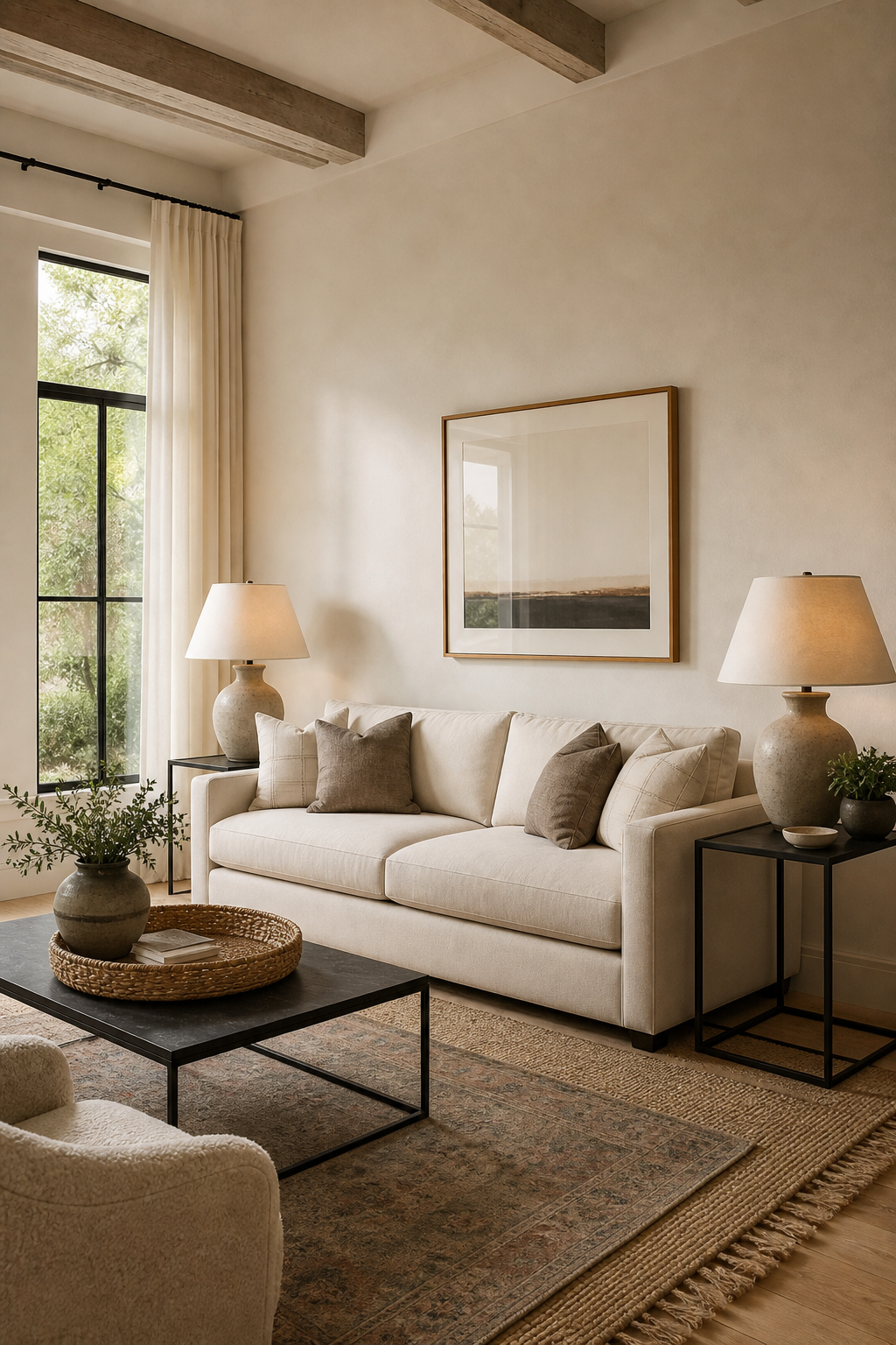 Use Side Tables Instead Of Clutter for Minimalist Sofa Ideas To Anchor A Stylish Living Room