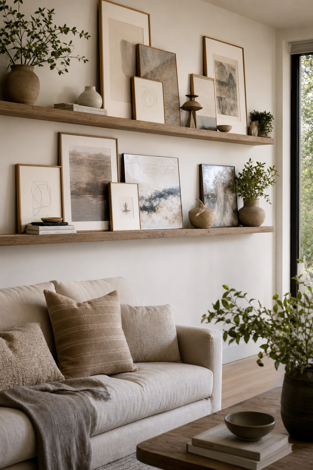 Use Picture Ledges For Flexible Styling for aesthetic wall decor