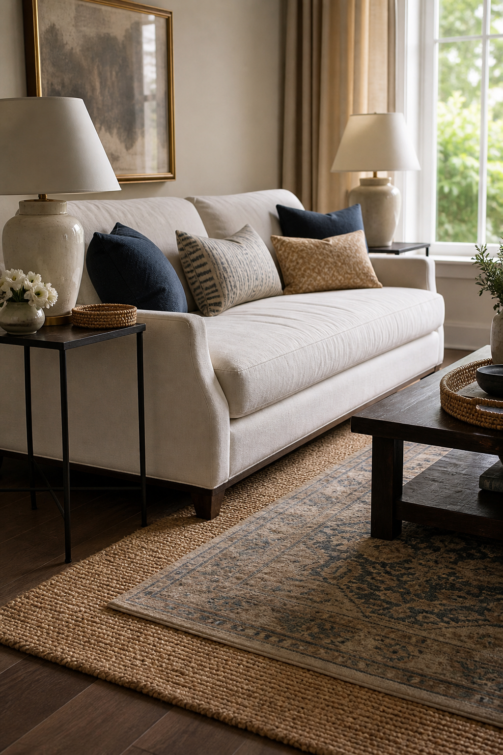 Use Side Tables Instead Of Clutter for Trending Sofa Designs To Anchor A Stylish Living Room