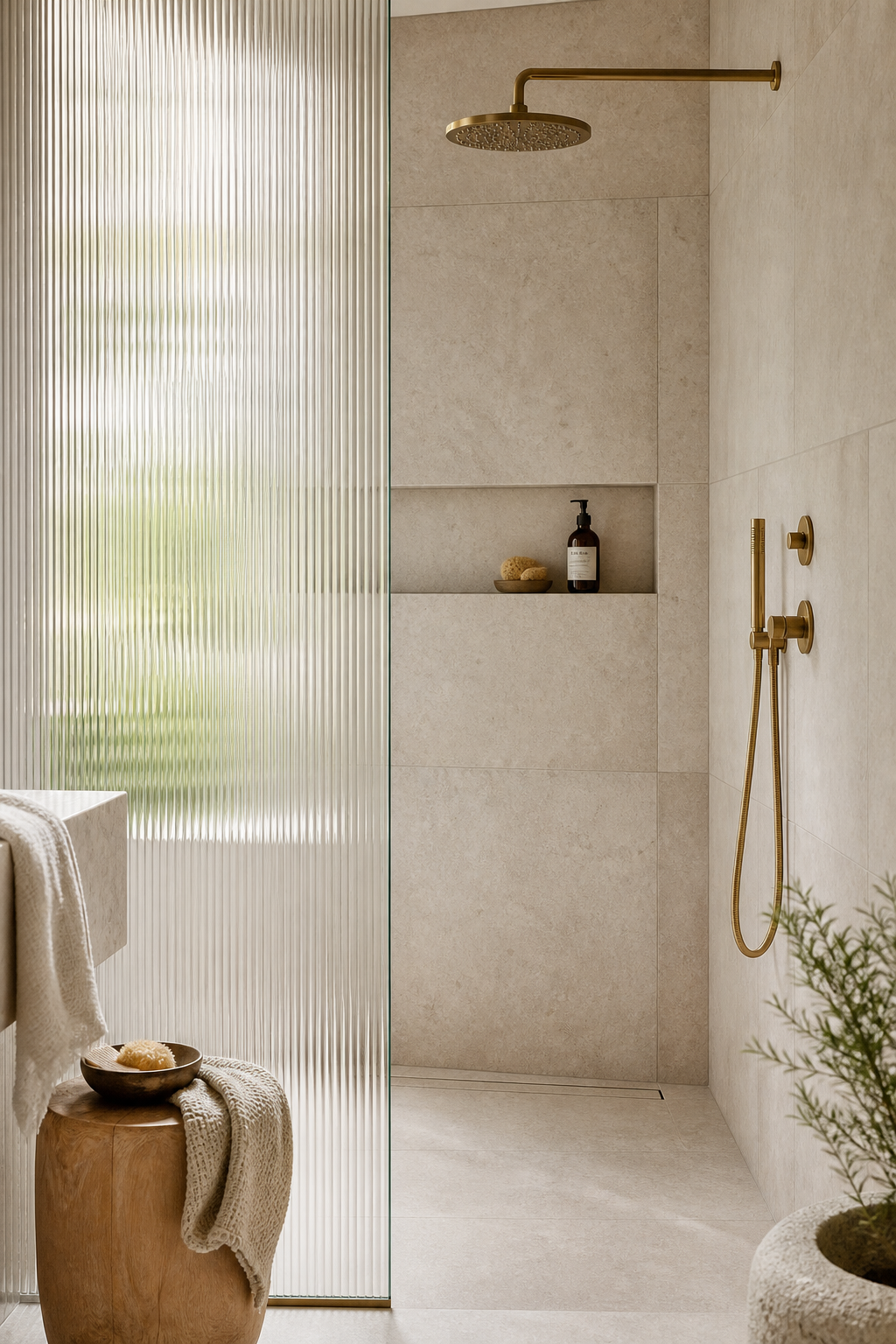 Add A Fluted Glass Shower Screen