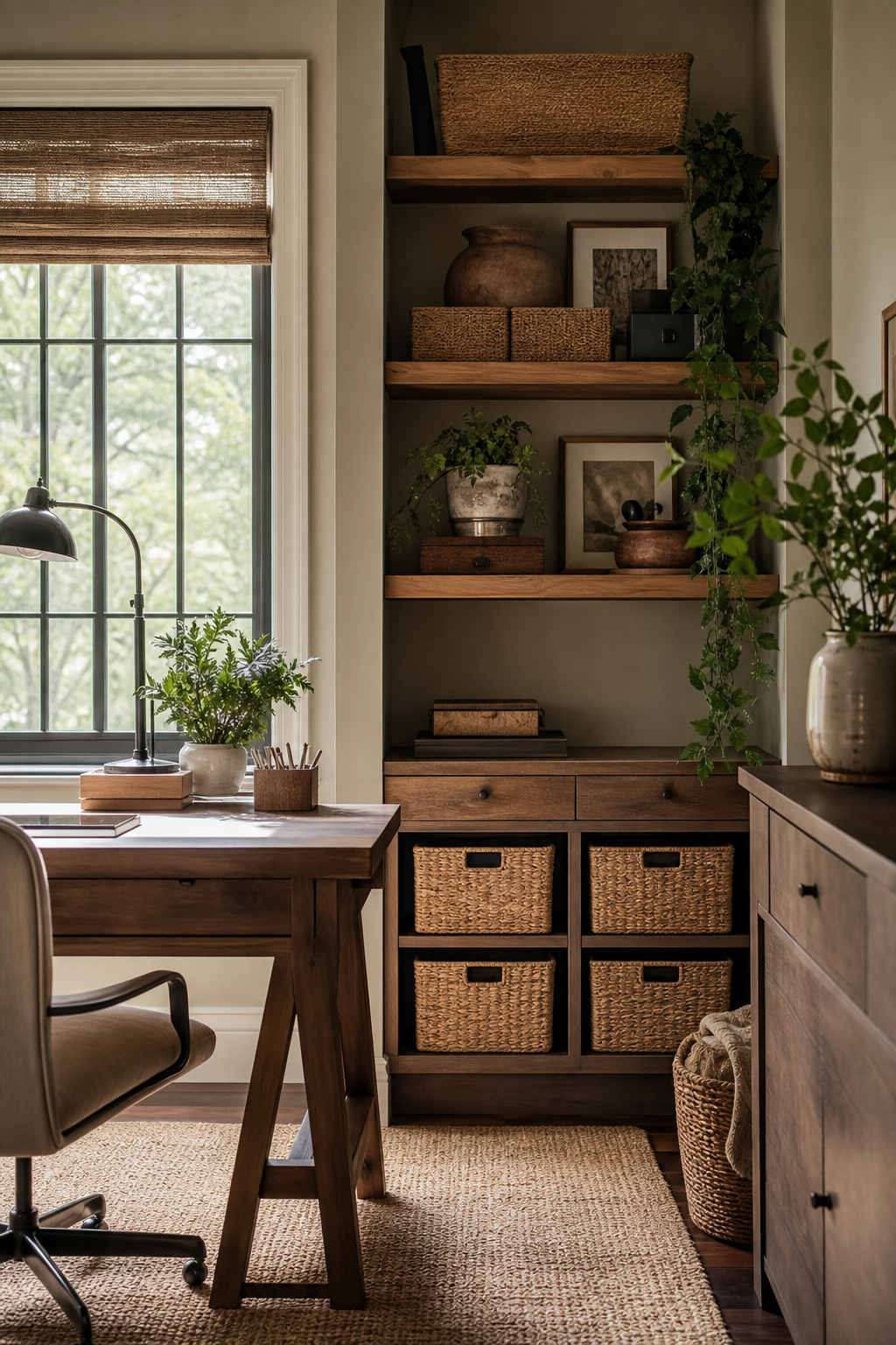 Use Woven Storage Baskets