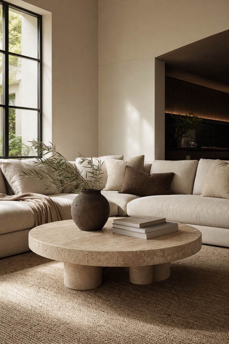 Use Side Tables Instead Of Clutter for L Shaped Sofa Designs To Anchor A Stylish Living Room