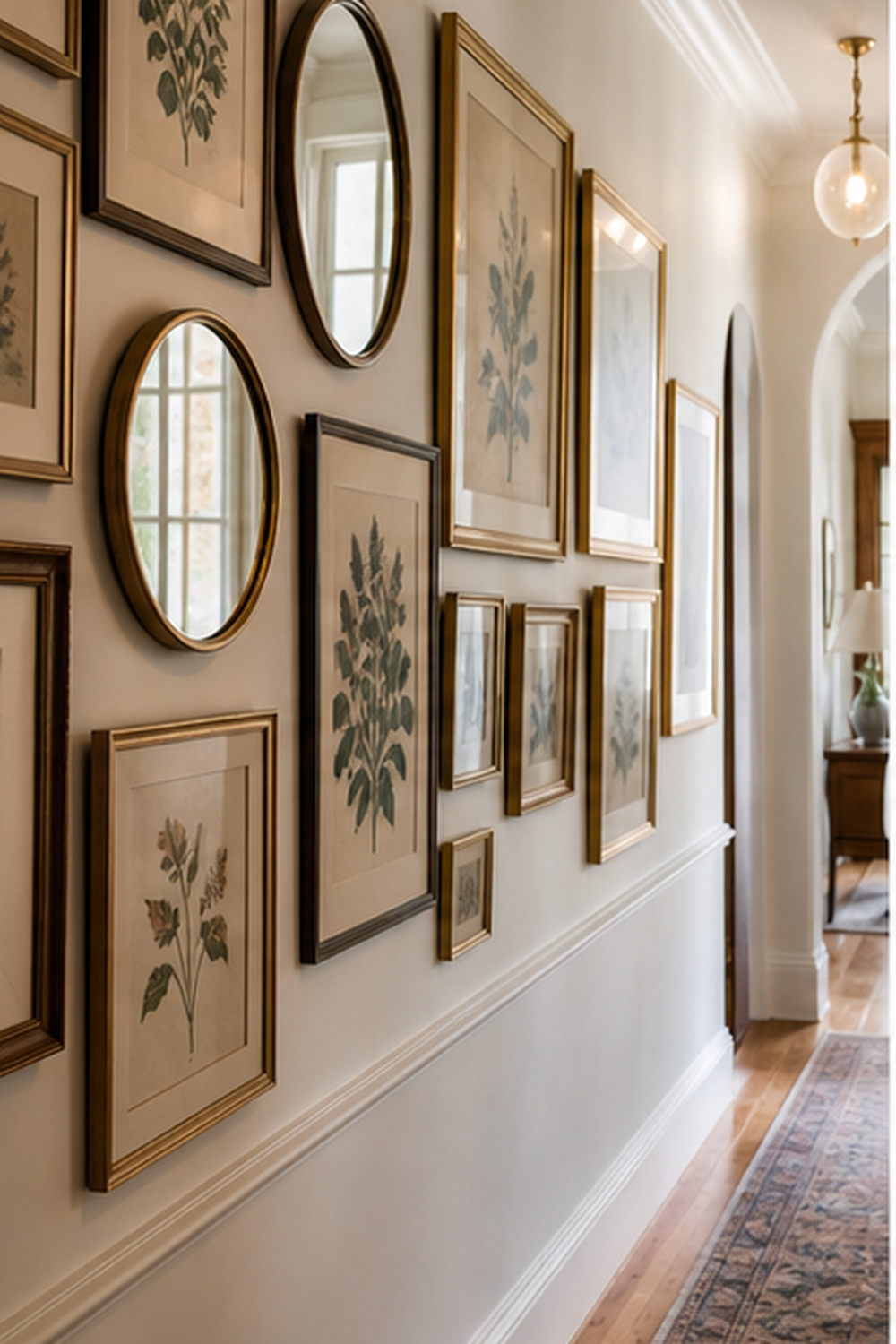 Small Mirrors Among Prints for picture mirror ideas
