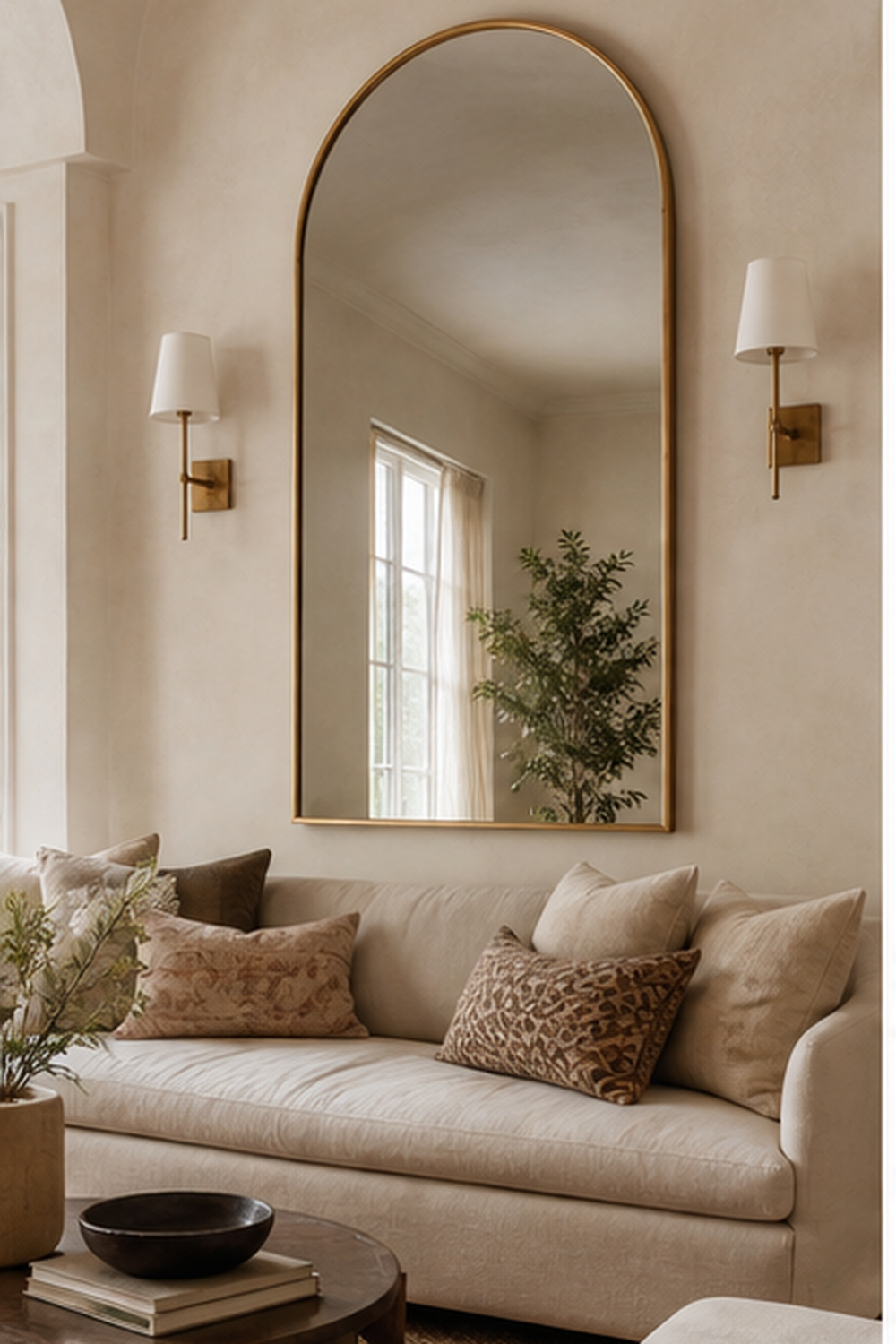 Arched Living Room Mirror for big mirror ideas