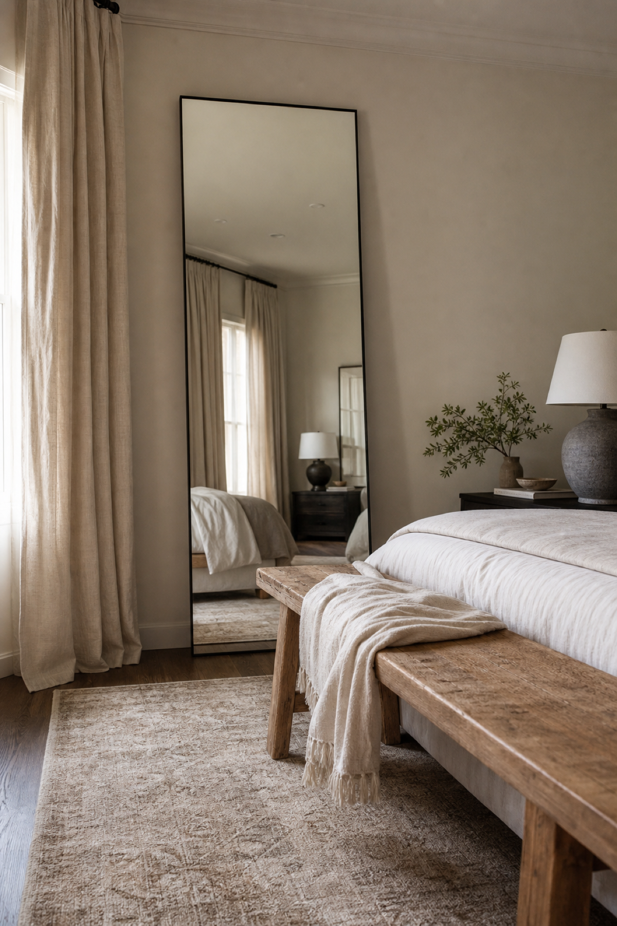 Lean A Full-Length Mirror Casually for Mirror Design Wall Ideas That Brighten And Elevate Any Room