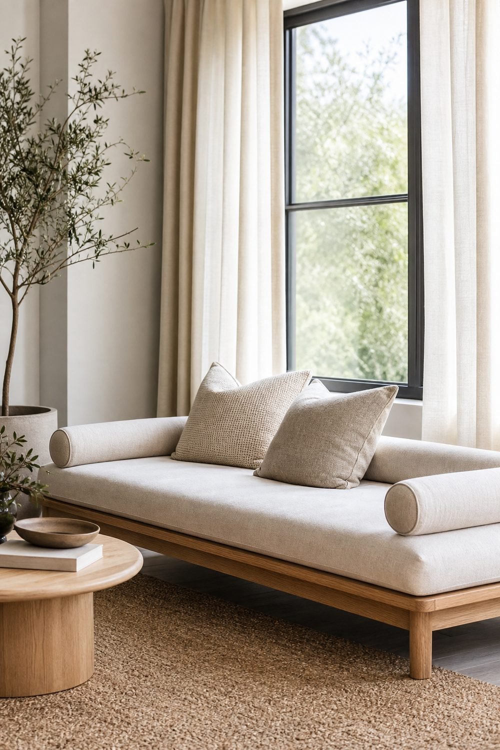 Pair Low Seating With Tall Drapery for Sofa Ideas To Anchor A Stylish Living Room