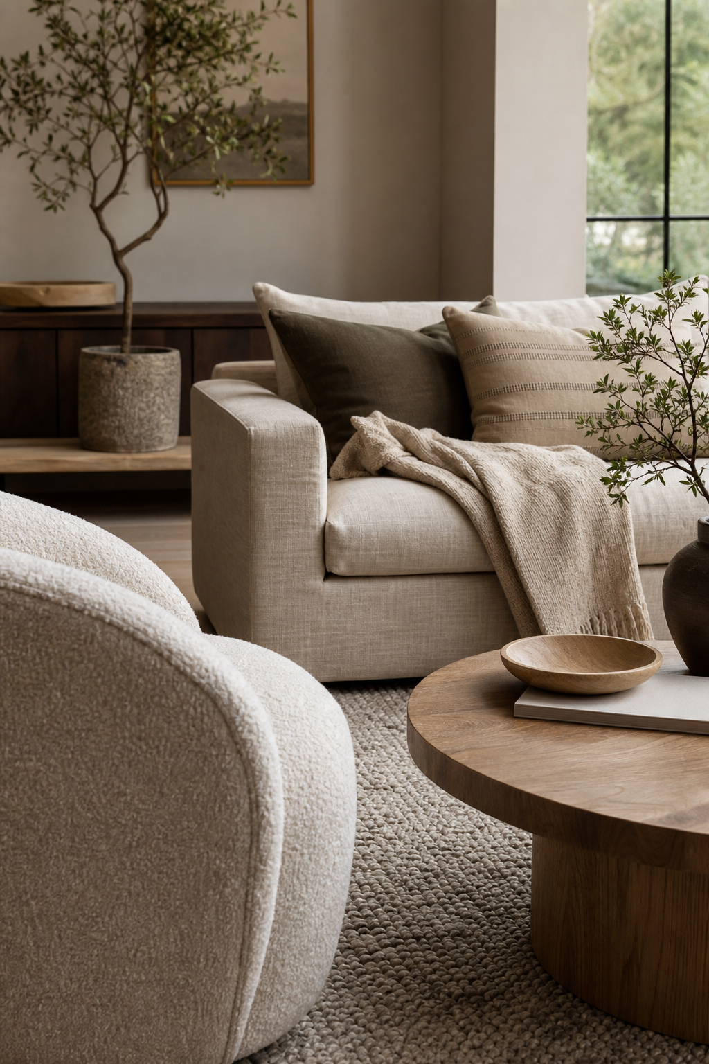 Mix Boucle With Linen And Wool