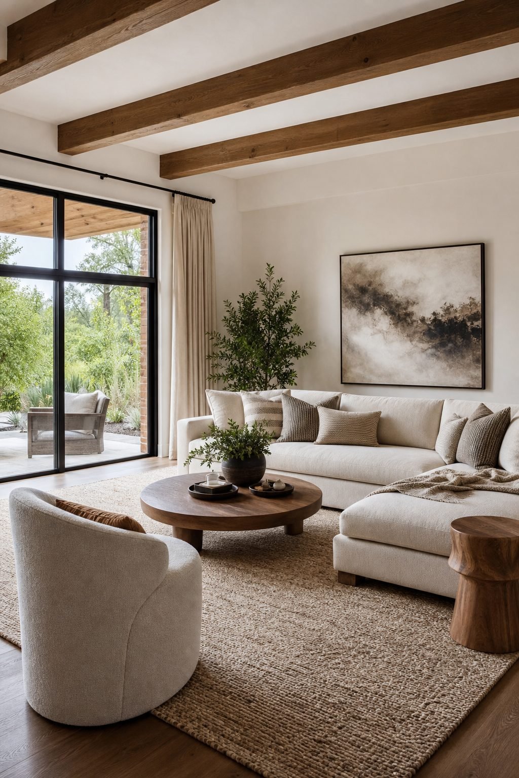 Balance A Sectional With Round Shapes for Sofa Aesthetic To Anchor A Stylish Living Room