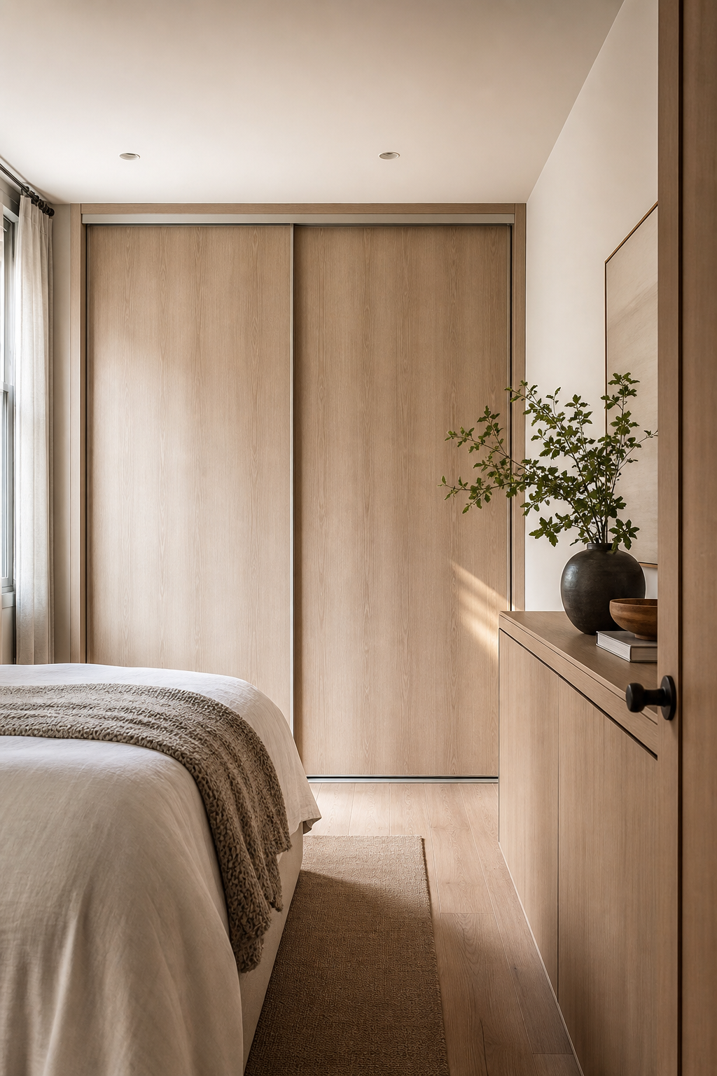 Install Sliding Doors In A Narrow Room in a stylish wall closet design