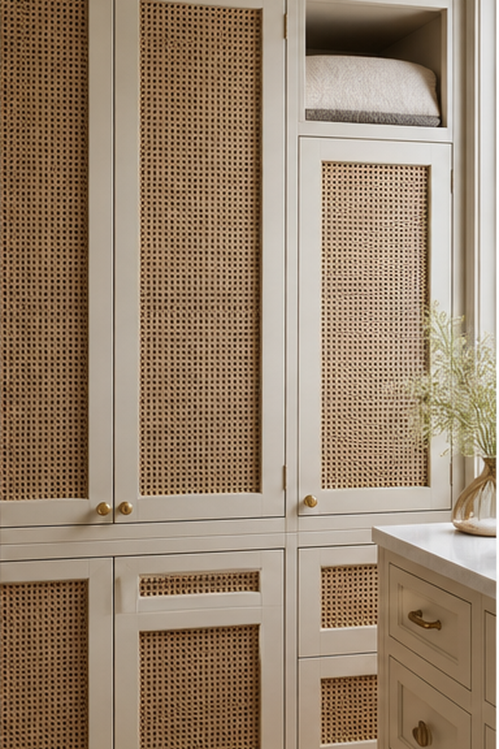 Cane Door Cabinets for small walk-in closet ideas