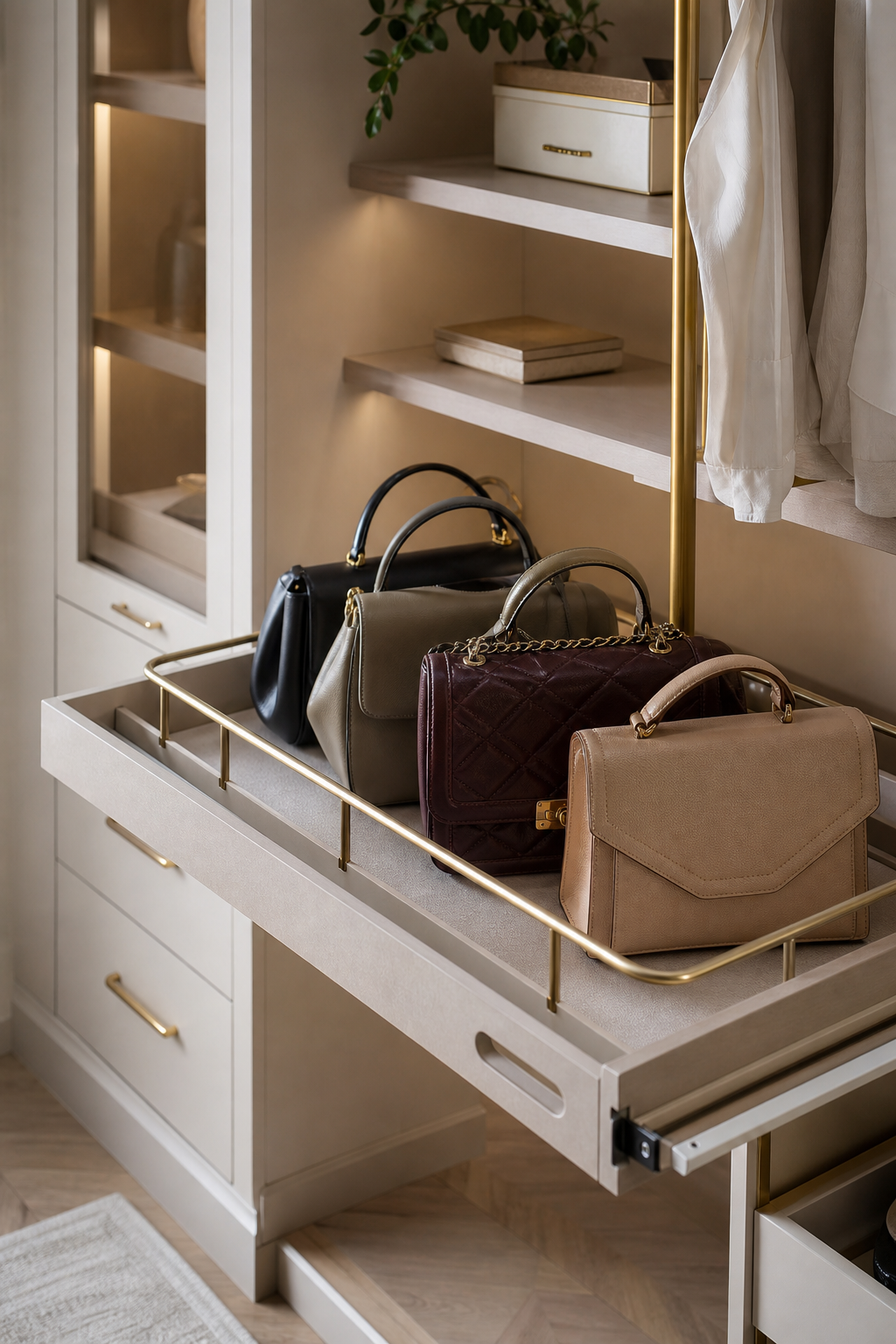 Use Hooks For Structured Satchels for Handbag Organization Ideas For A Neat Stylish Home