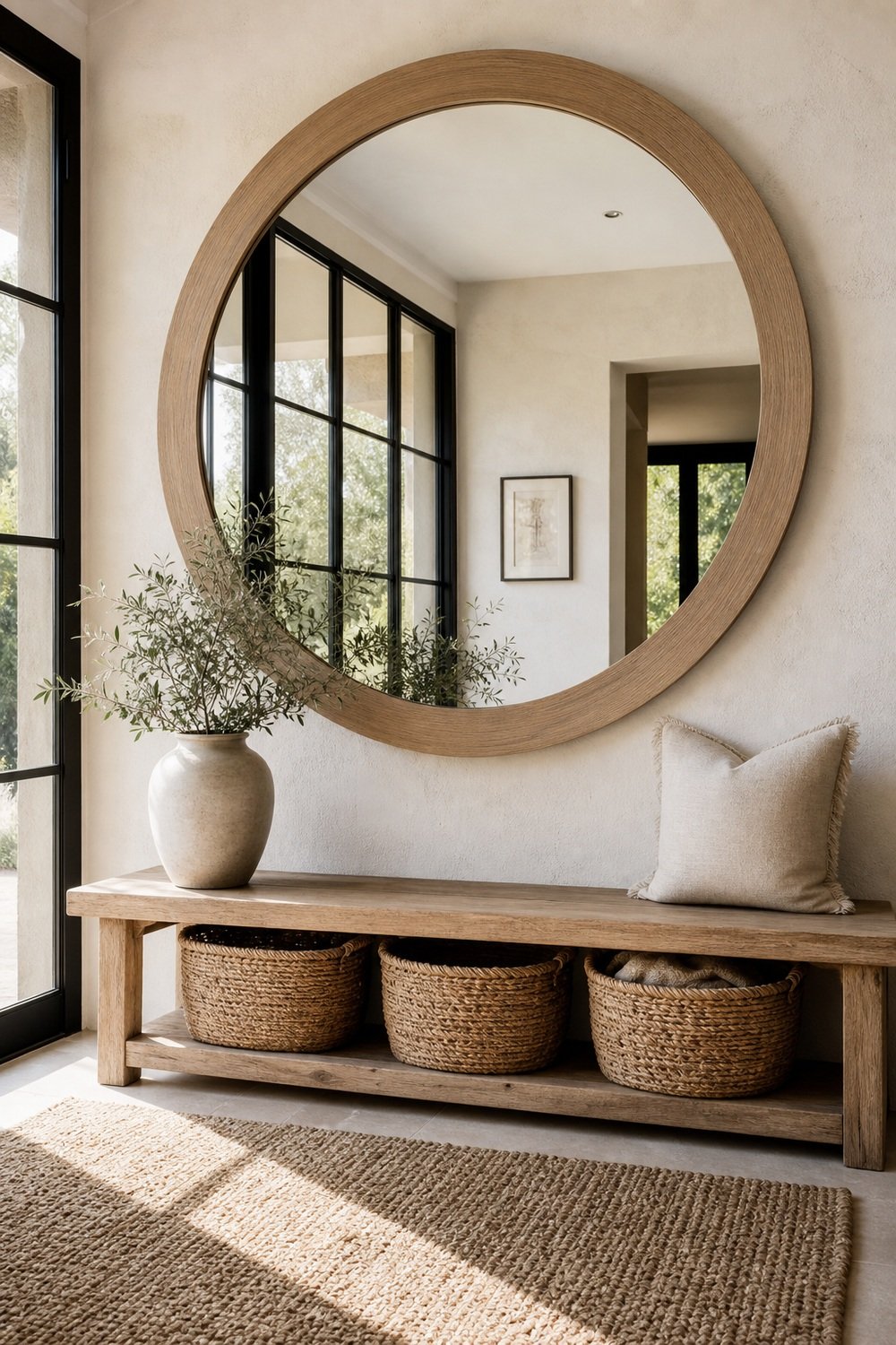 Oversized Round Mirror for home wall decor ideas