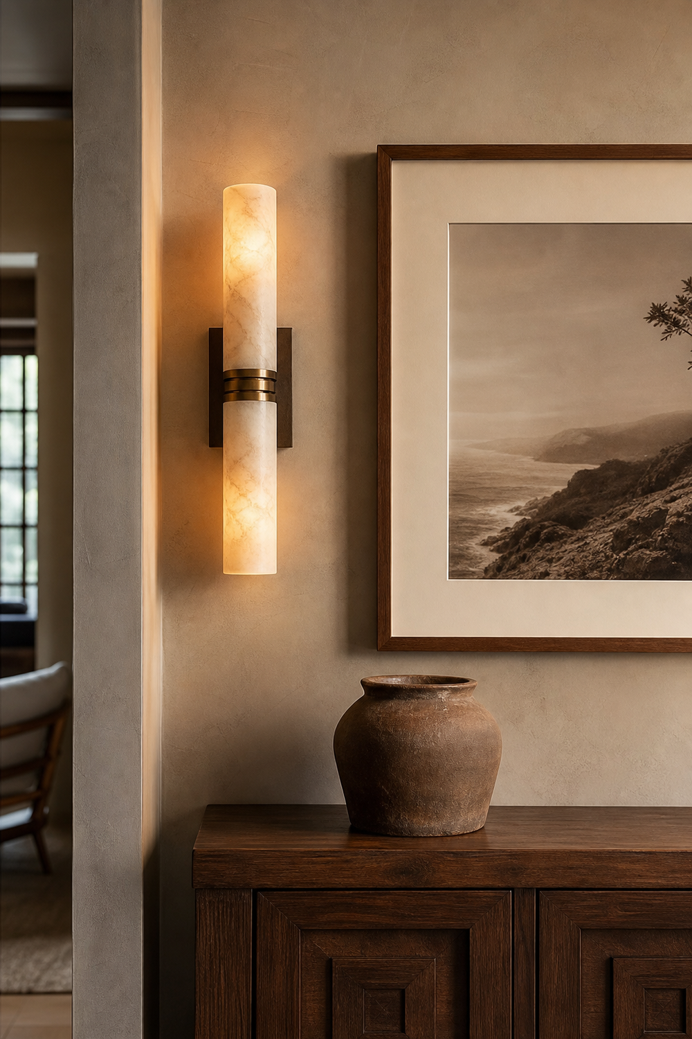 Add A Sculptural Wall Sconce for aesthetic wall decor