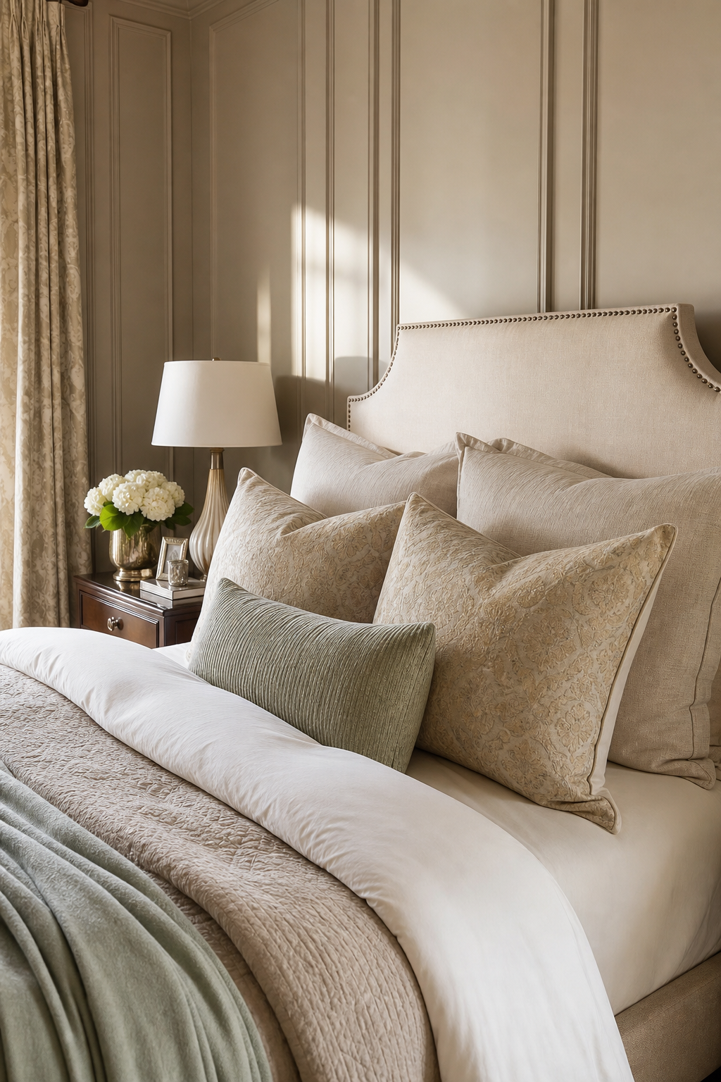 Style Euro Shams Against The Headboard
