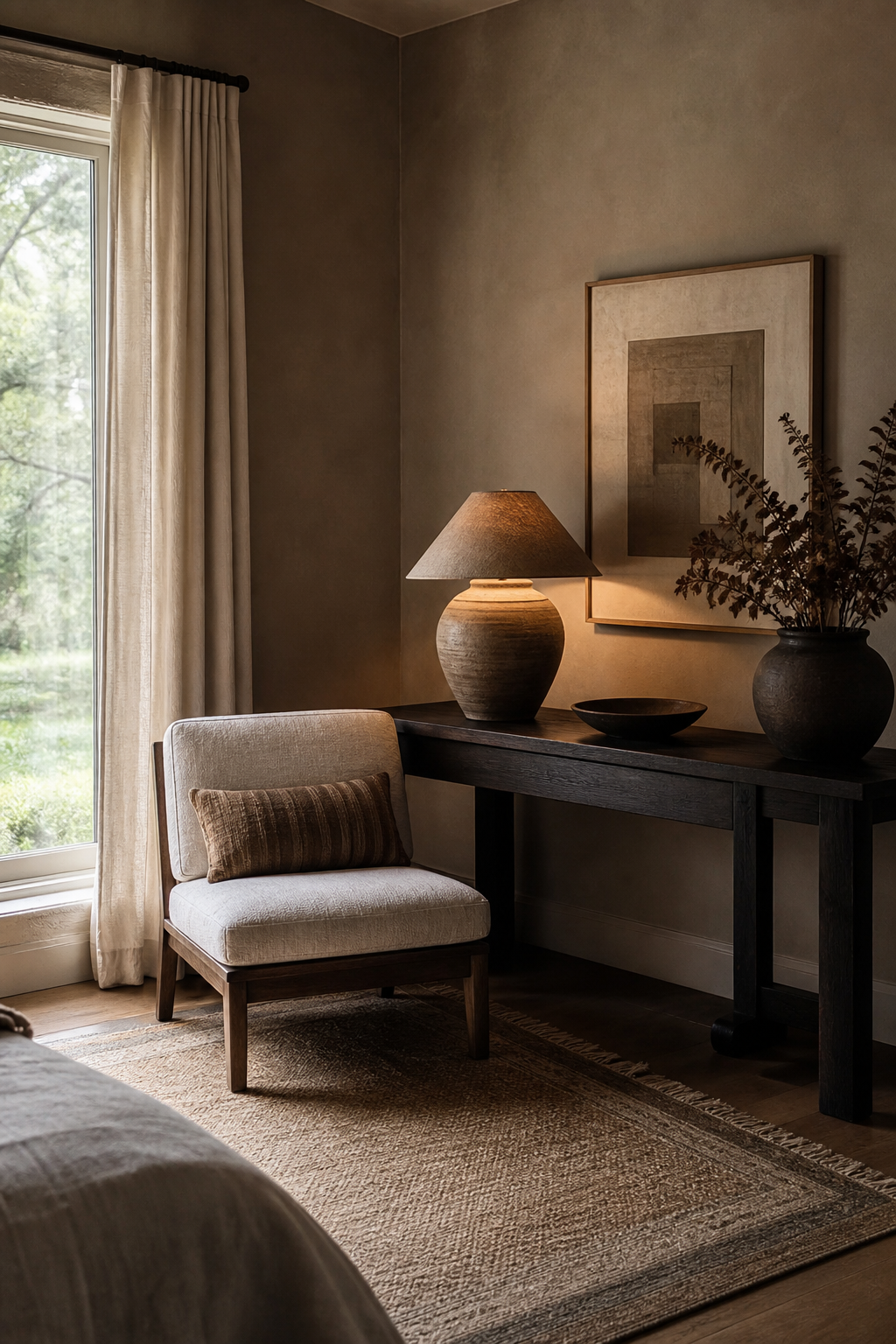 try a moody accent corner for cozy room decor