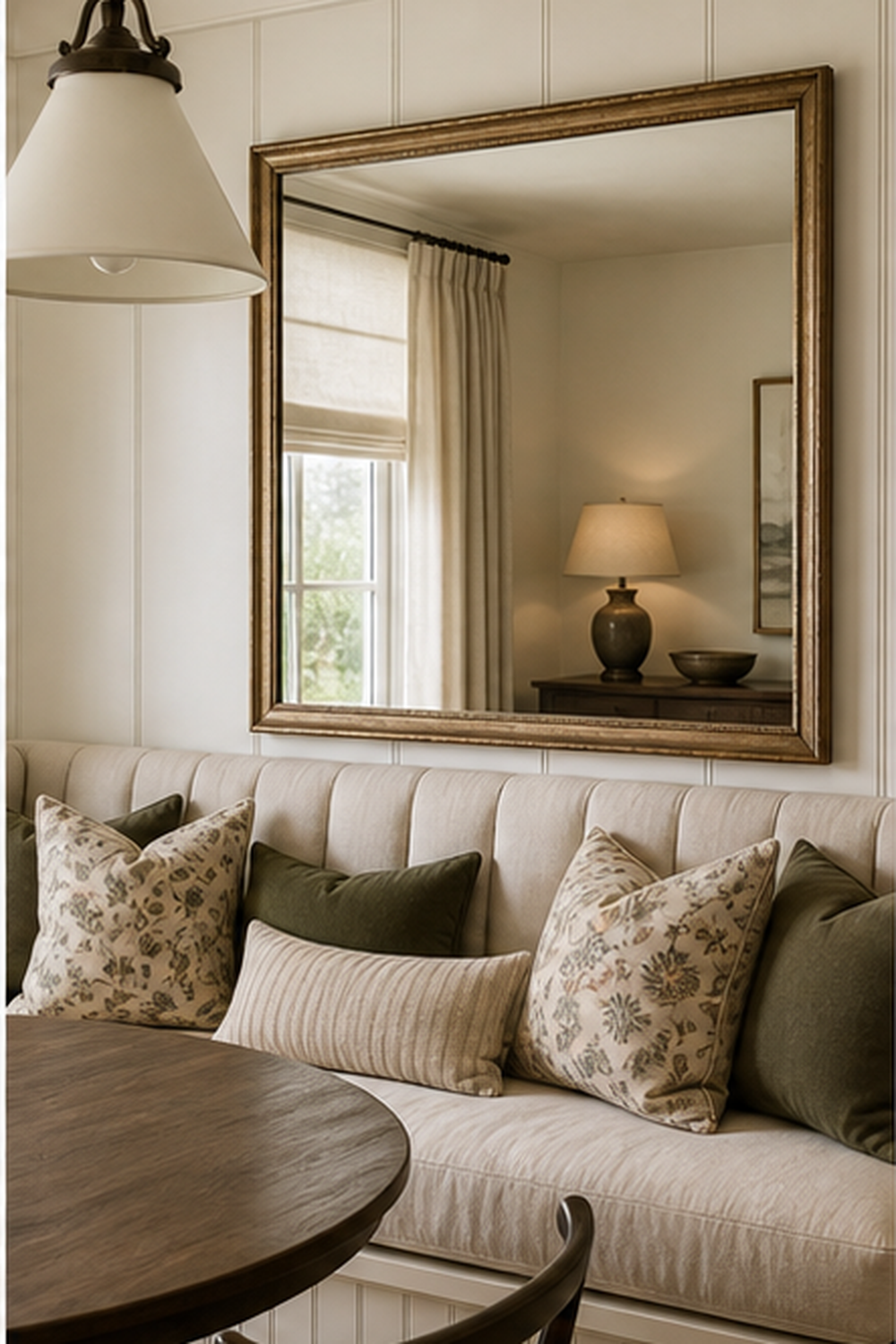 Mirror Above Dining Banquette for picture mirror ideas