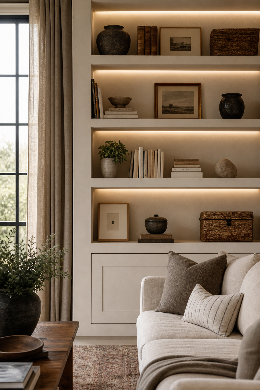 Style Shelves With Books And Texture