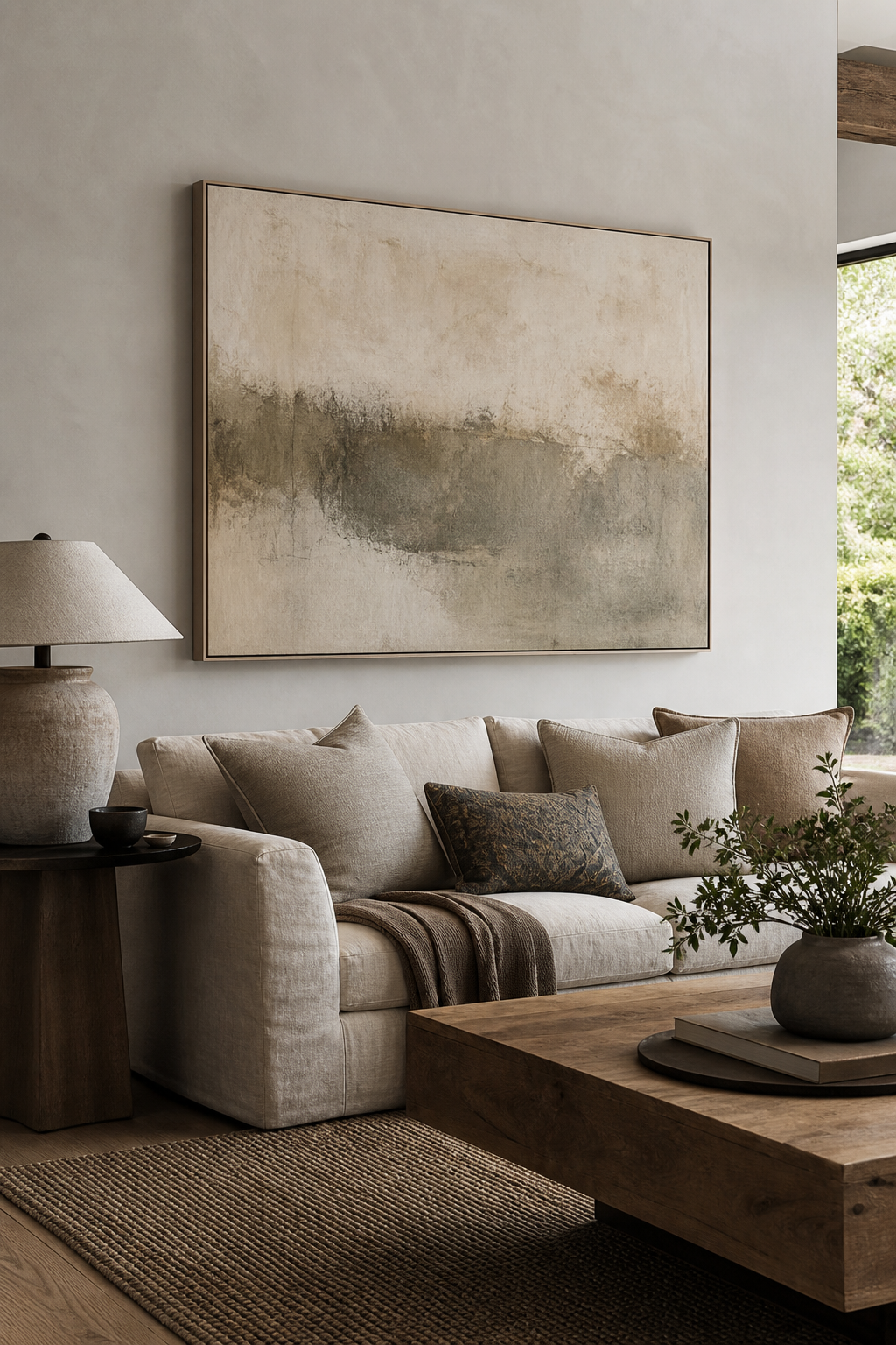 hang calm oversized art for cozy room decor