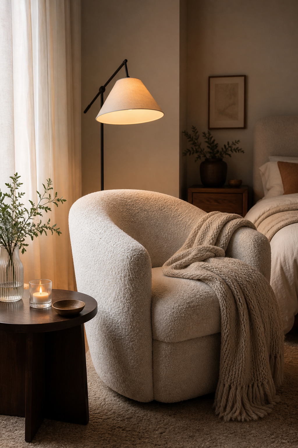 Create A Soft Reading Corner in a cozy Pinterest-worthy bedroom