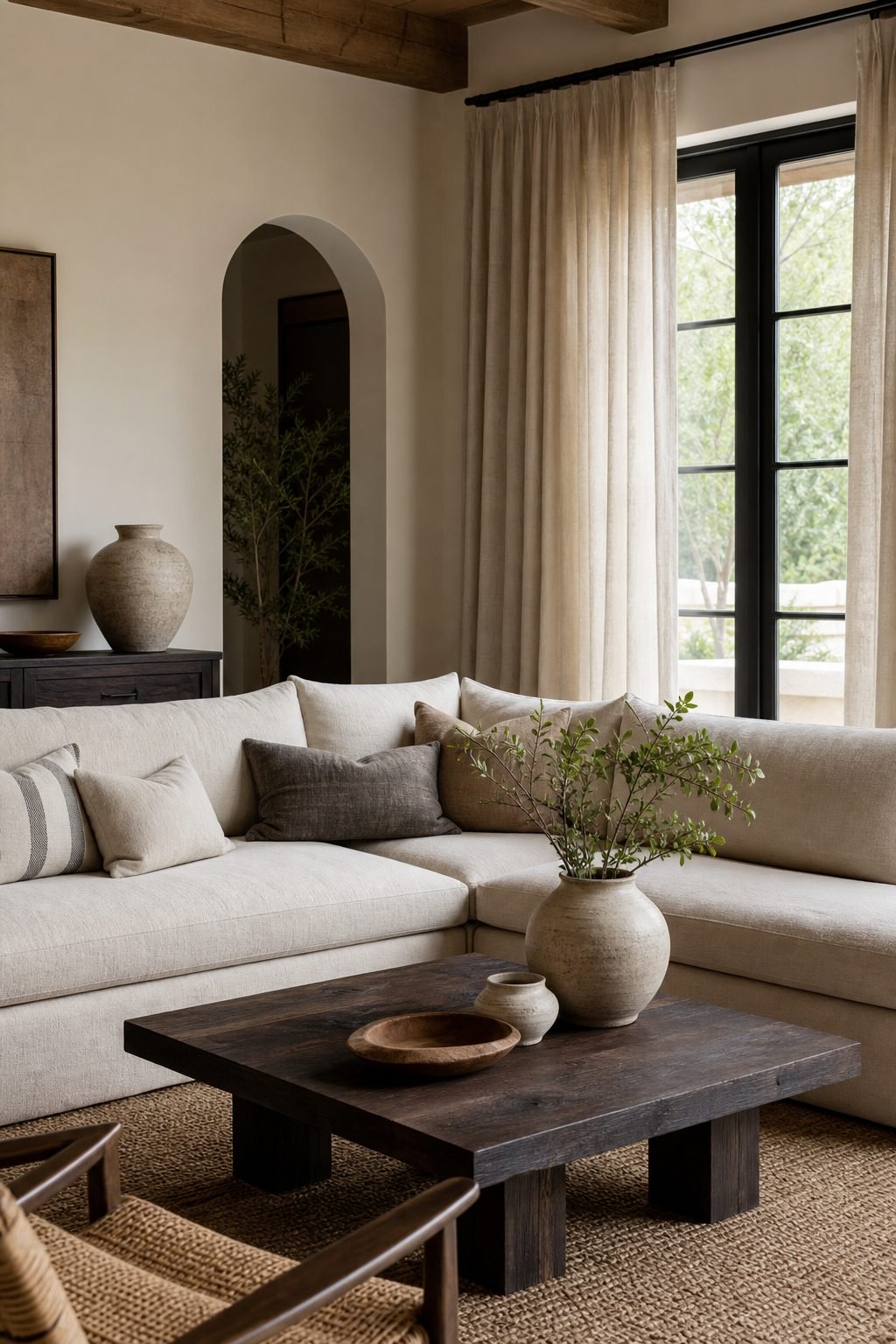 Create Contrast With A Dark Coffee Table for Sofa Aesthetic To Anchor A Stylish Living Room