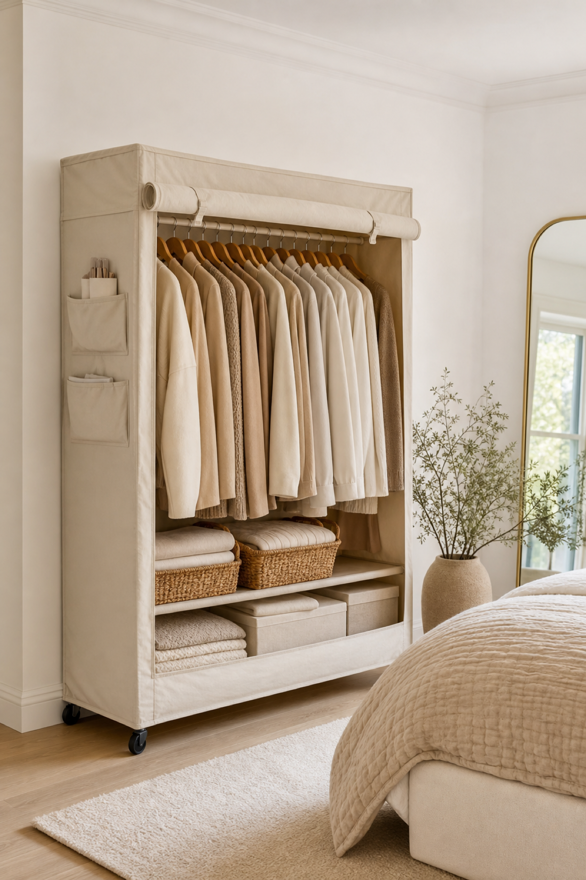Style It In The Same Color Family for Portable Wardrobe Ideas For A Neat Stylish Home