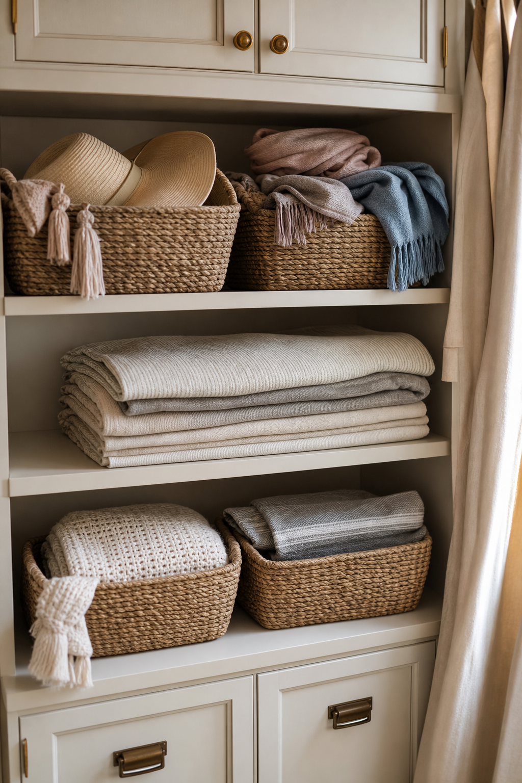Add Baskets For Soft Hats for neat stylish hat storage