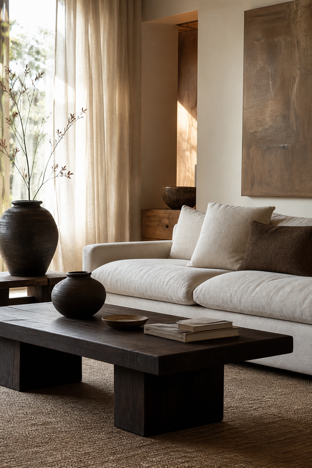 Create Contrast With A Dark Coffee Table for Trending Sofa Designs To Anchor A Stylish Living Room