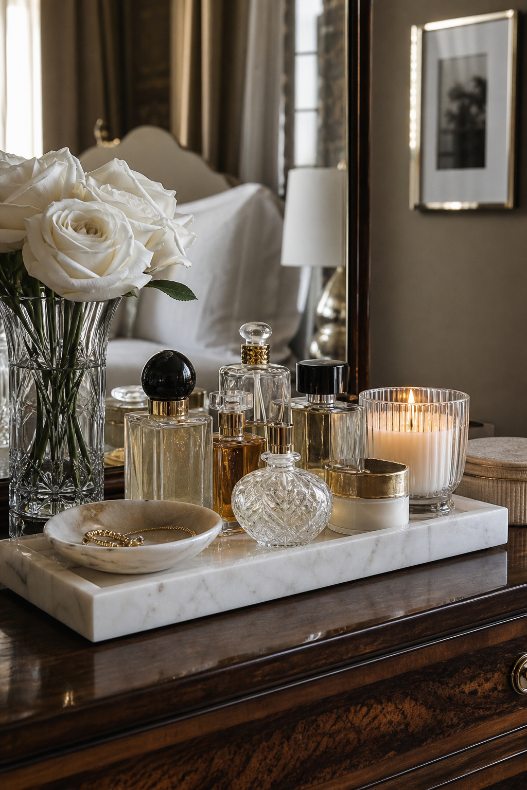 Use A Tray To Organize Beauty And Clutter