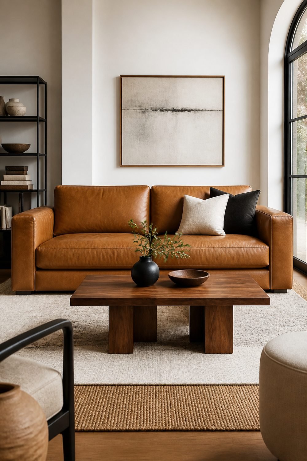 Create Contrast With A Dark Coffee Table for Sofa Ideas To Anchor A Stylish Living Room