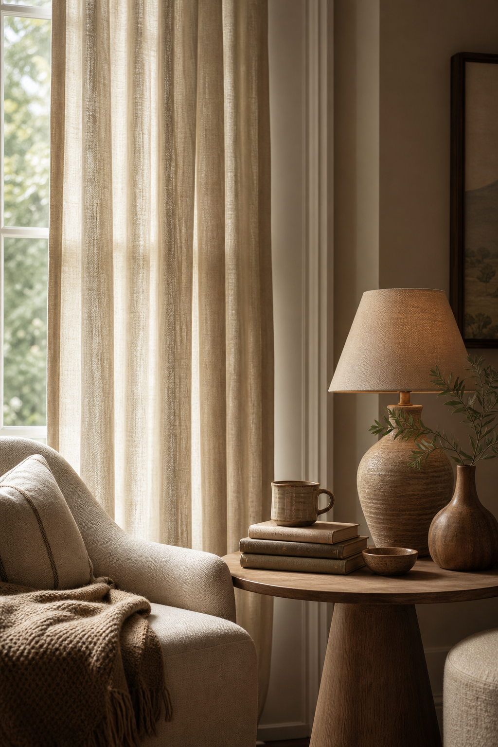 Use Curtains To Soften The Corner