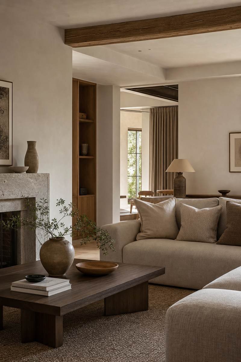 Create Contrast With A Dark Coffee Table for L Shaped Sofa Designs To Anchor A Stylish Living Room