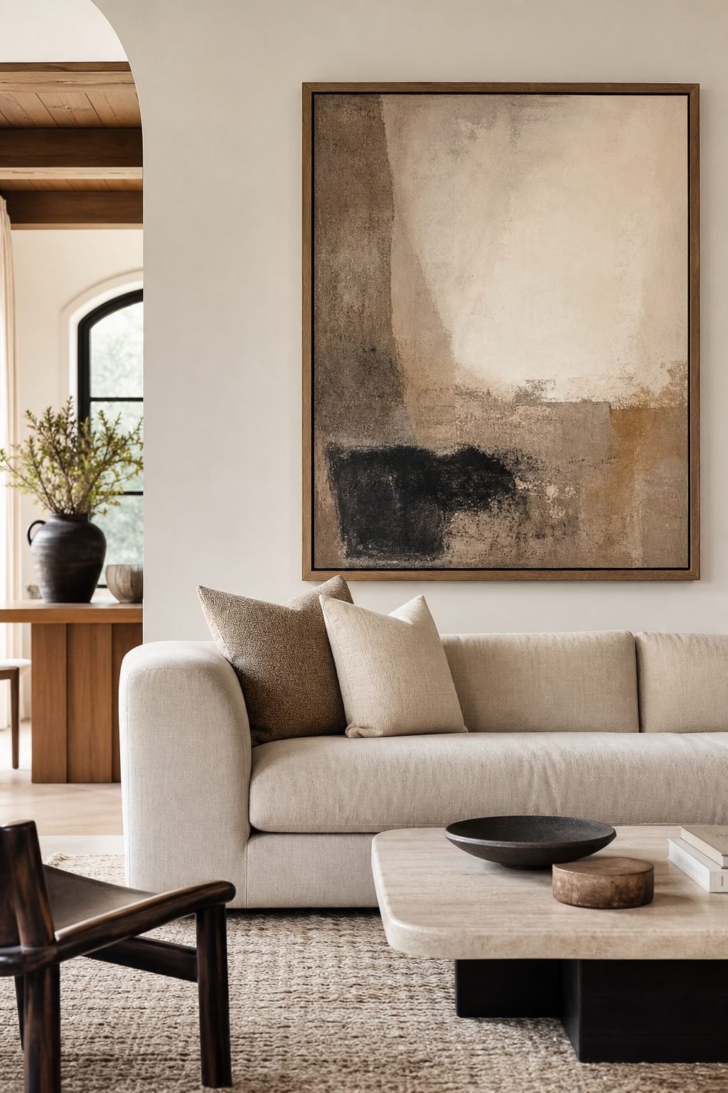 Place Art At Sofa Scale for Sofa Aesthetic To Anchor A Stylish Living Room