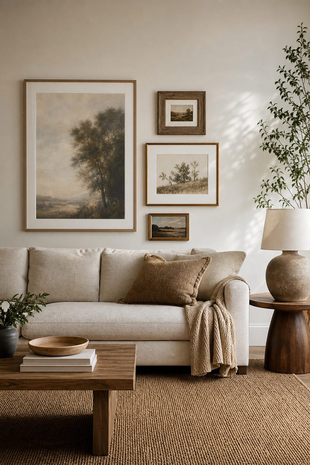 Mix Small Art With One Larger Frame for Wall Decor To Give Blank Walls More Personality