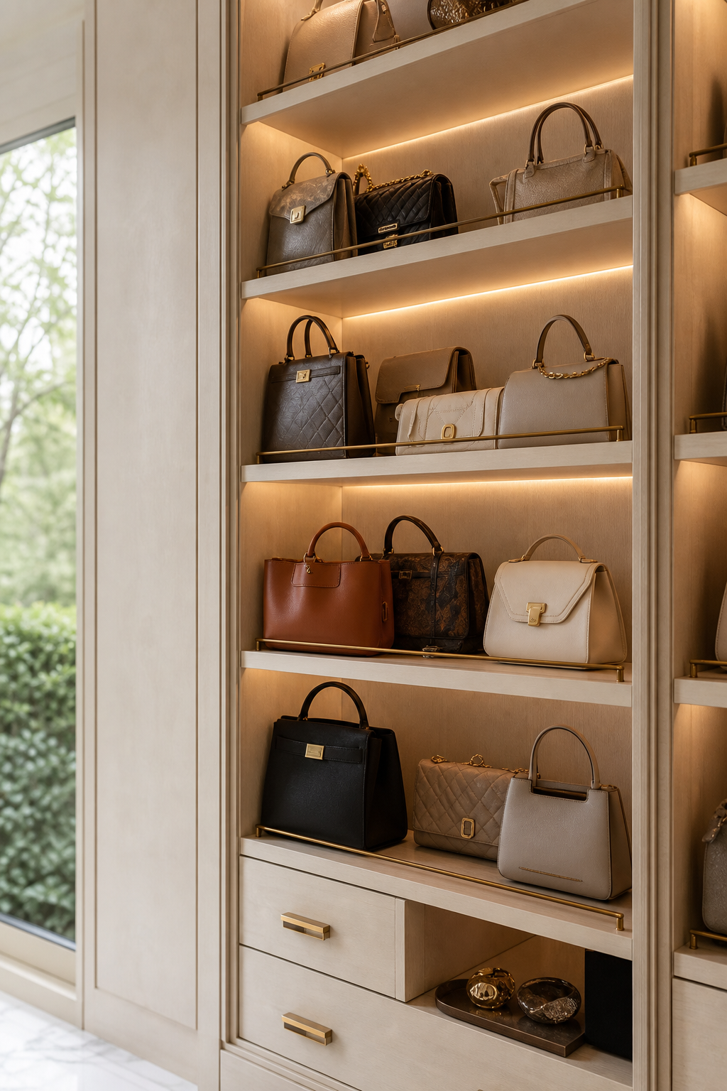 Use Shelf Labels Sparingly for Handbag Organization Ideas For A Neat Stylish Home