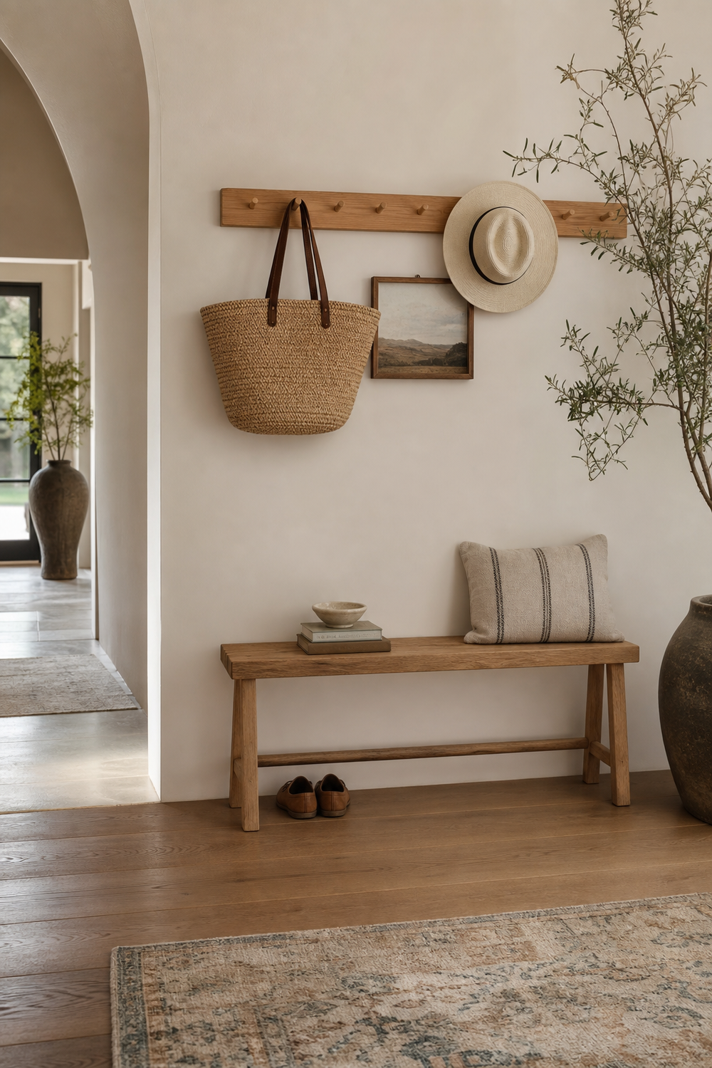 Install A Slim Peg Rail for aesthetic wall decor