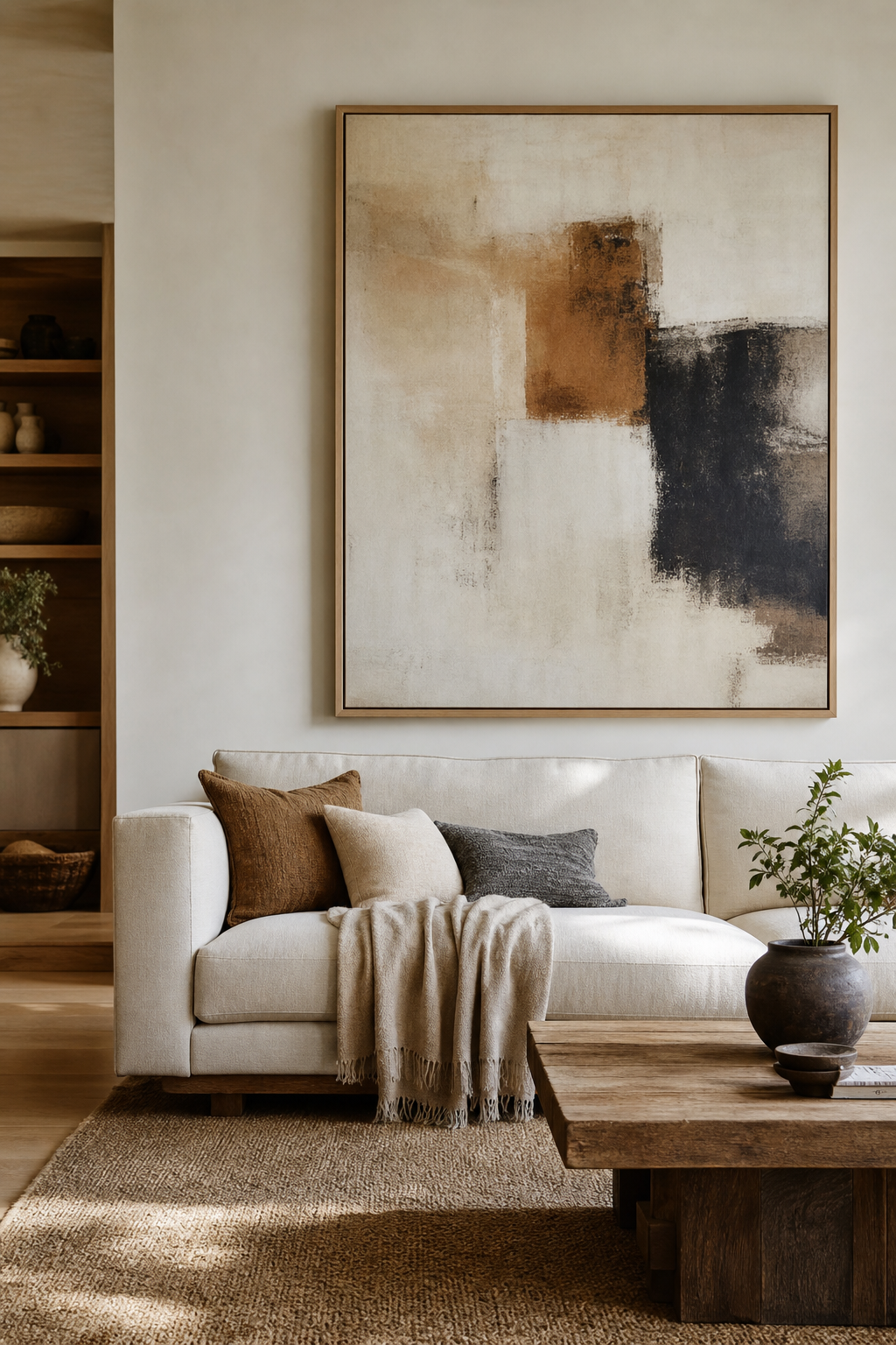 Place Art At Sofa Scale for Trending Sofa Designs To Anchor A Stylish Living Room