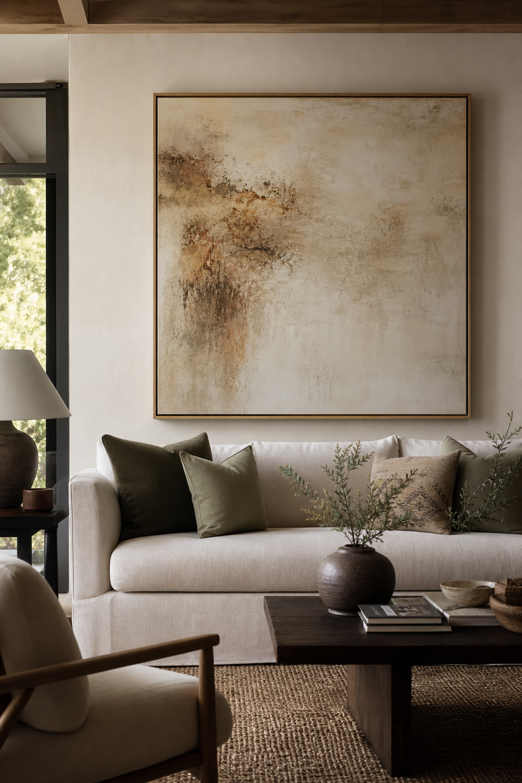 Add Art That Sets The Mood in a cozy designer living room