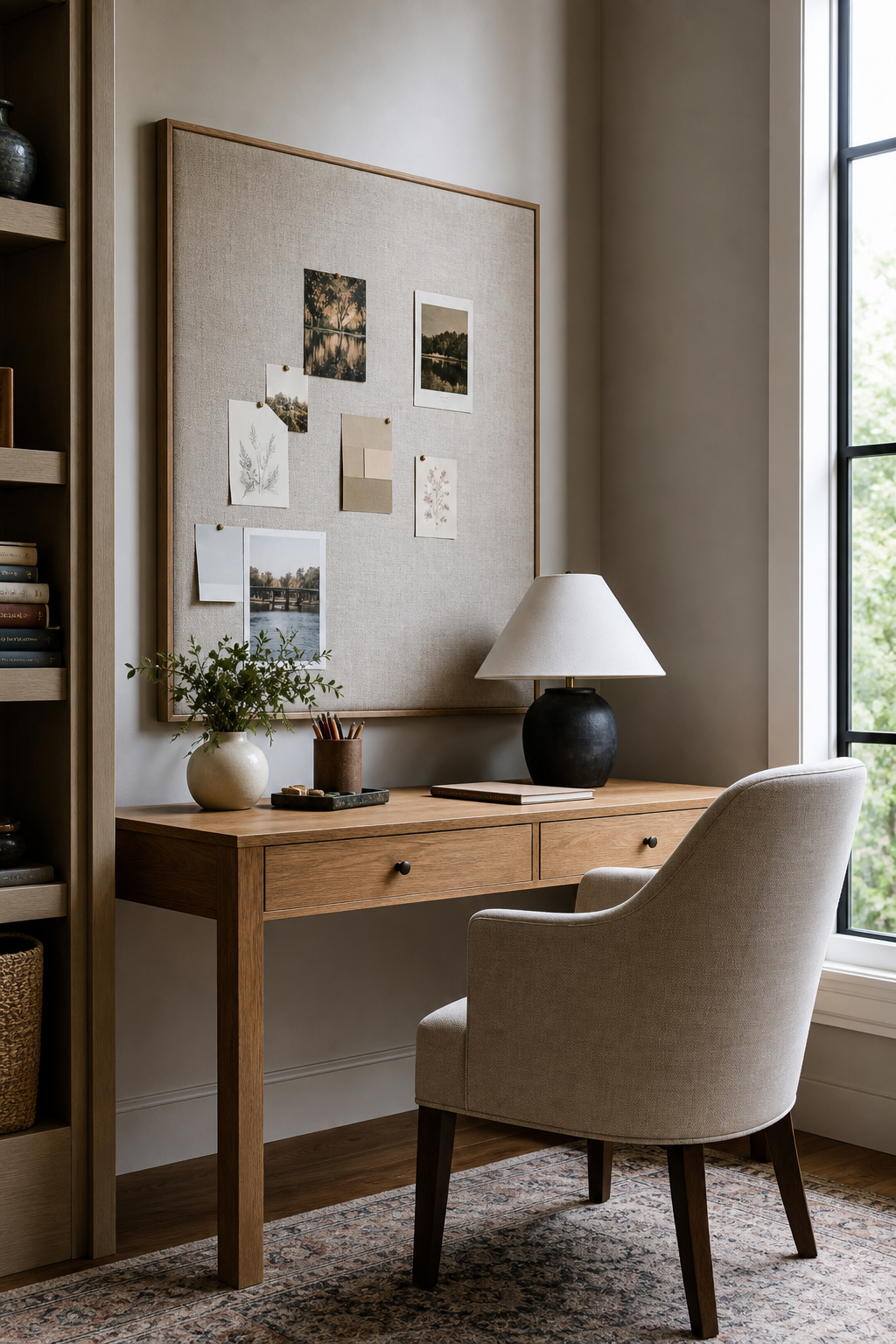 add fabric to a pinboard for DIY home decor