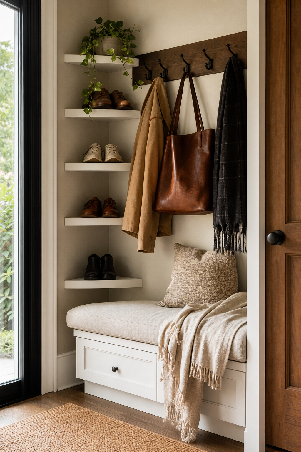Try A Corner Coat And Shoe Nook
